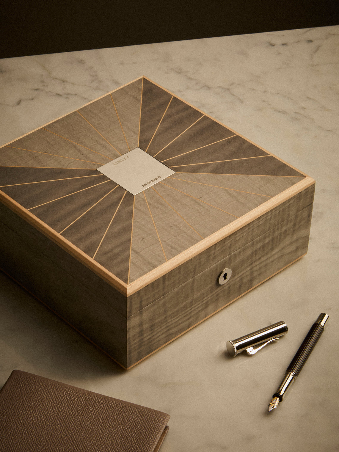 Linley - Henley Velveteen Sycamore Box - Green - ABASK