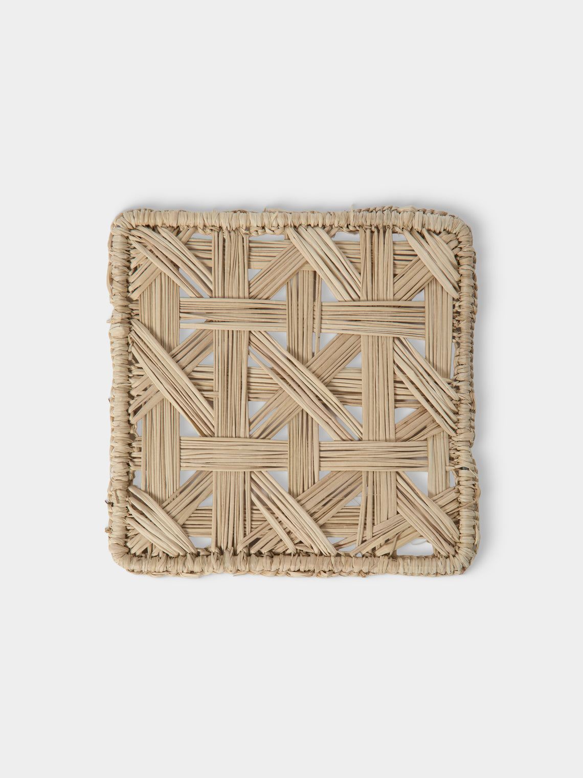 Artesanías del Atlántico - | Set of 6 | Handwoven Palm Mixed Coasters - Natural - ABASK