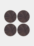 HestiaLiving - Soleil Wood Coasters (Set of 4) - Dark Gray - ABASK - 
