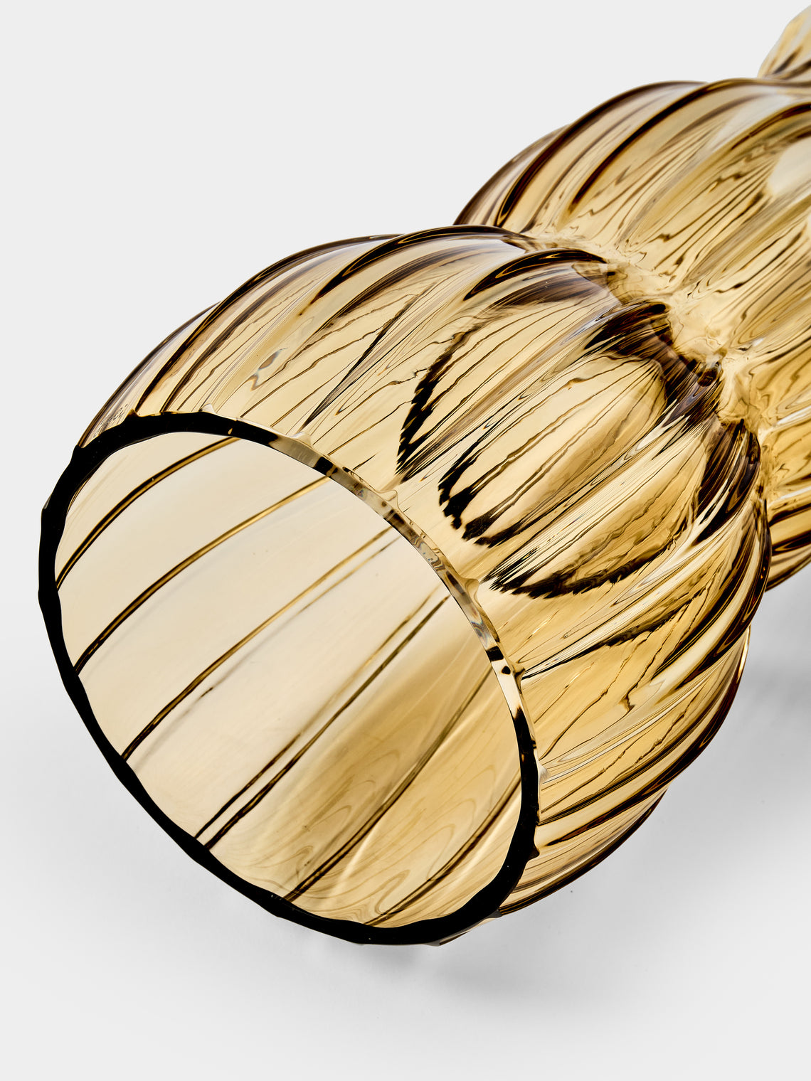 Yali Glass - Wave Hand-Blown Murano Glass Lantern - Brown - ABASK