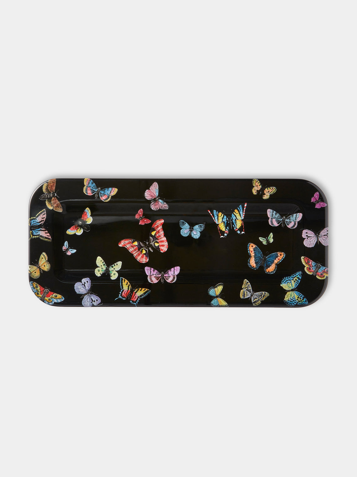 Fornasetti - Farfalle Wood Tray - Black - ABASK - 