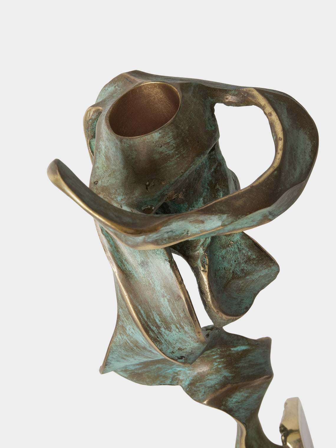 Viya - Glory Lily Brass Large Candle Holder - Brass - ABASK