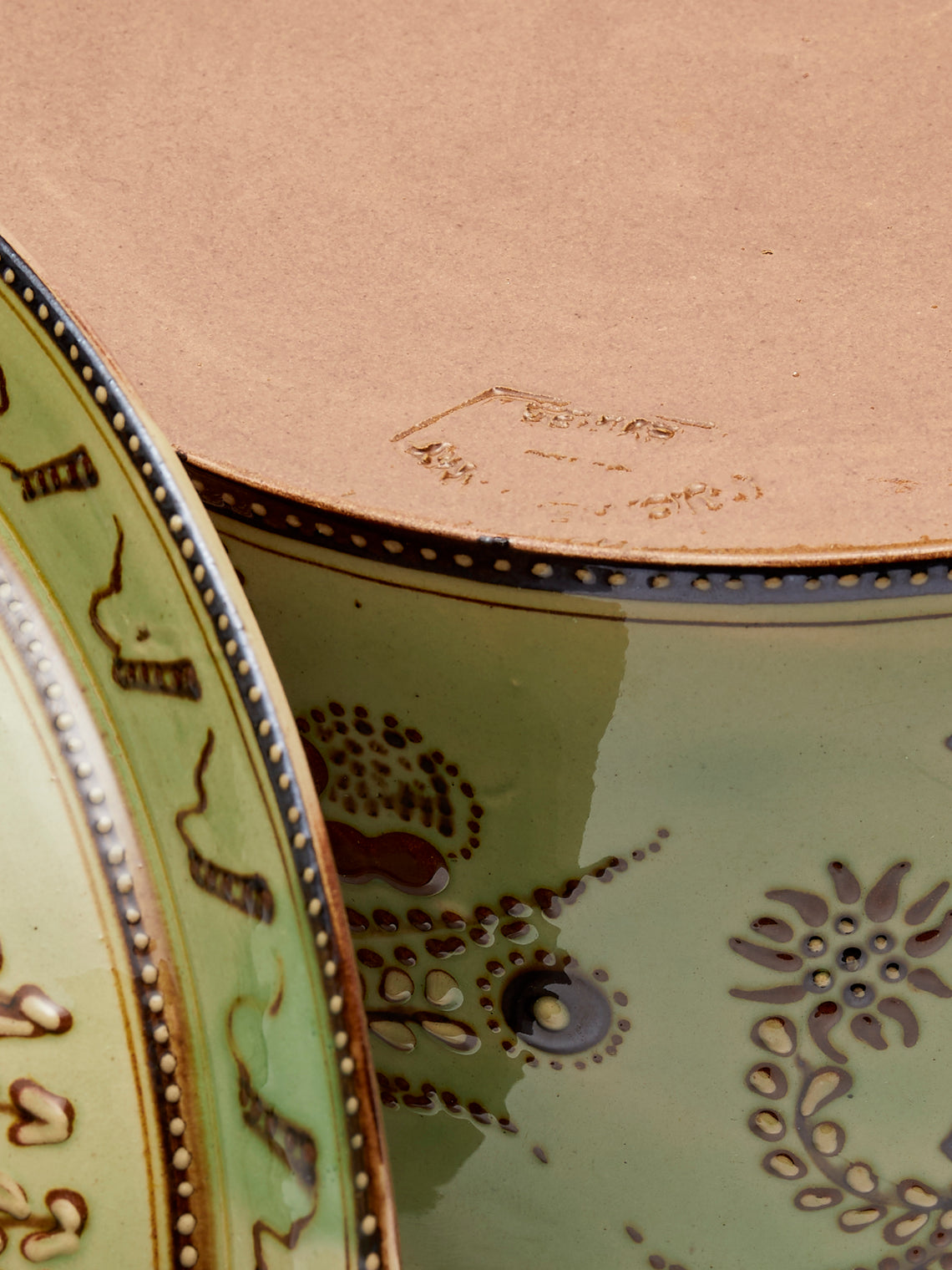 Poterie d’Évires - Flowers Hand-Painted Ceramic Giant Lidded Pot - Green - ABASK