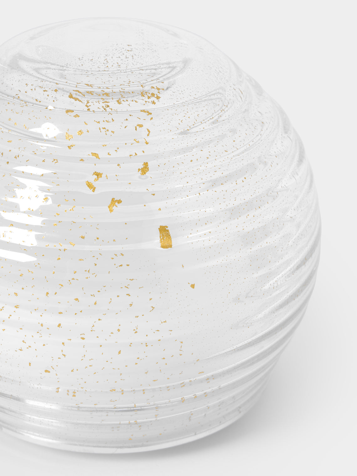 Green Wolf Lighting - Gold Fleck Curve Hand-Blown Murano Glass Portable Table Light - Clear - ABASK