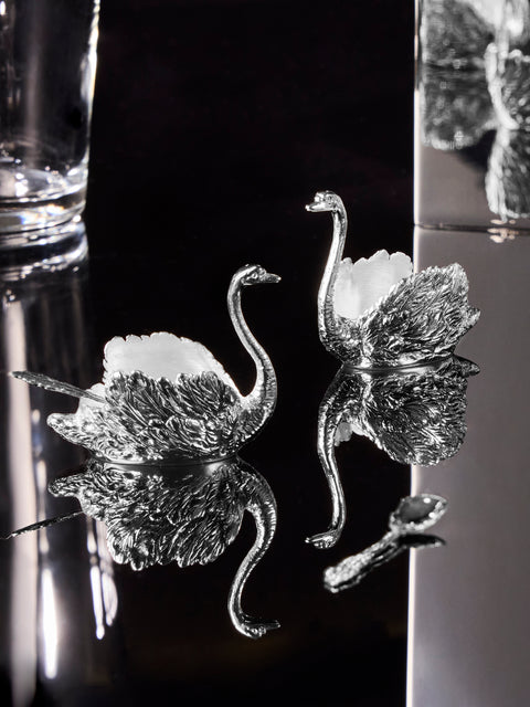 Pampaloni - Swan Silver-Plated Salt and Pepper Pots (Set of 2) - Silver - ABASK