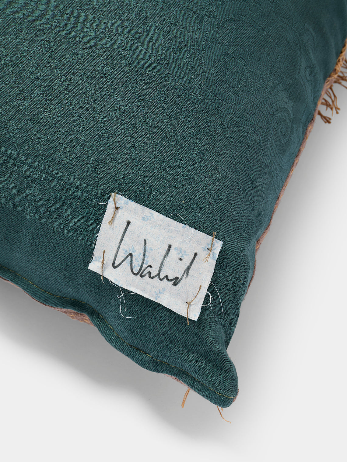 By Walid - 17th-Century Flemish Verdure Tapestry Damask Pillow (30.5in/77cm) - Multiple - ABASK
