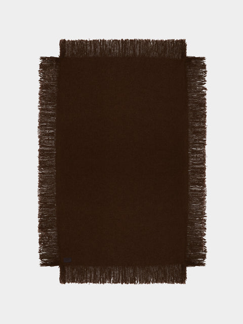 De Le Cuona - Alpaca Fringed Blanket (94.5in/2.4m) - Brown - ABASK