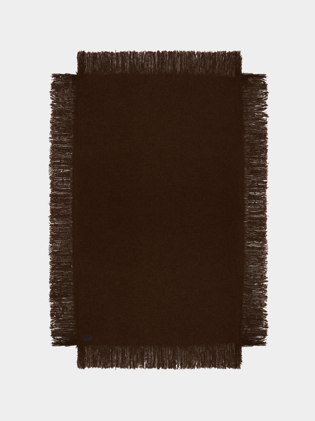 De Le Cuona - Alpaca Fringed Blanket (94.5in/2.4m) - Brown - ABASK