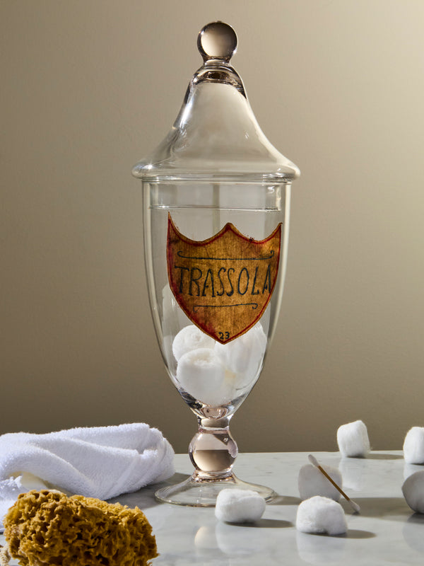 Antique and Vintage - Early-20th-Century Venetian Glass Lidded Apothecary Jar - White - ABASK