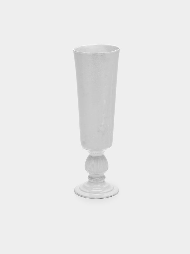 Astier de Villatte - Casper Hand-Glazed Ceramic Vase (14in/36cm) - White - ABASK - 