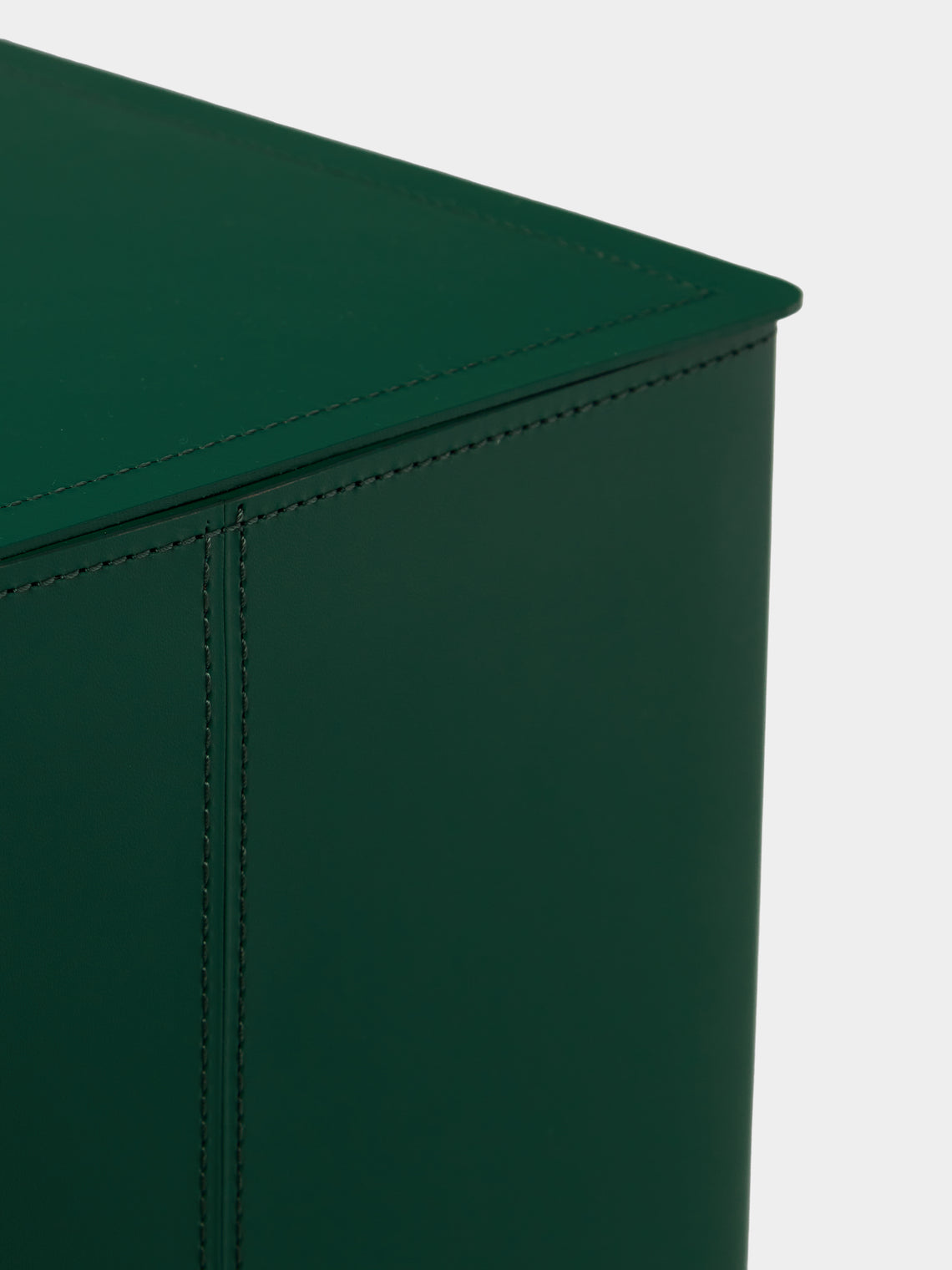 RUDI - Bino Leather Square Lidded Wastepaper Bin - Green - ABASK