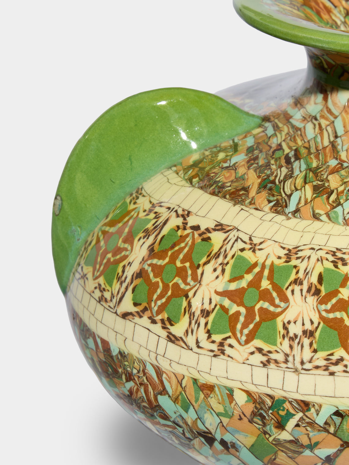 Antique and Vintage - 1920s Jean Gerbino Ceramic Vase with Handles (9in/23cm) - Multiple - ABASK