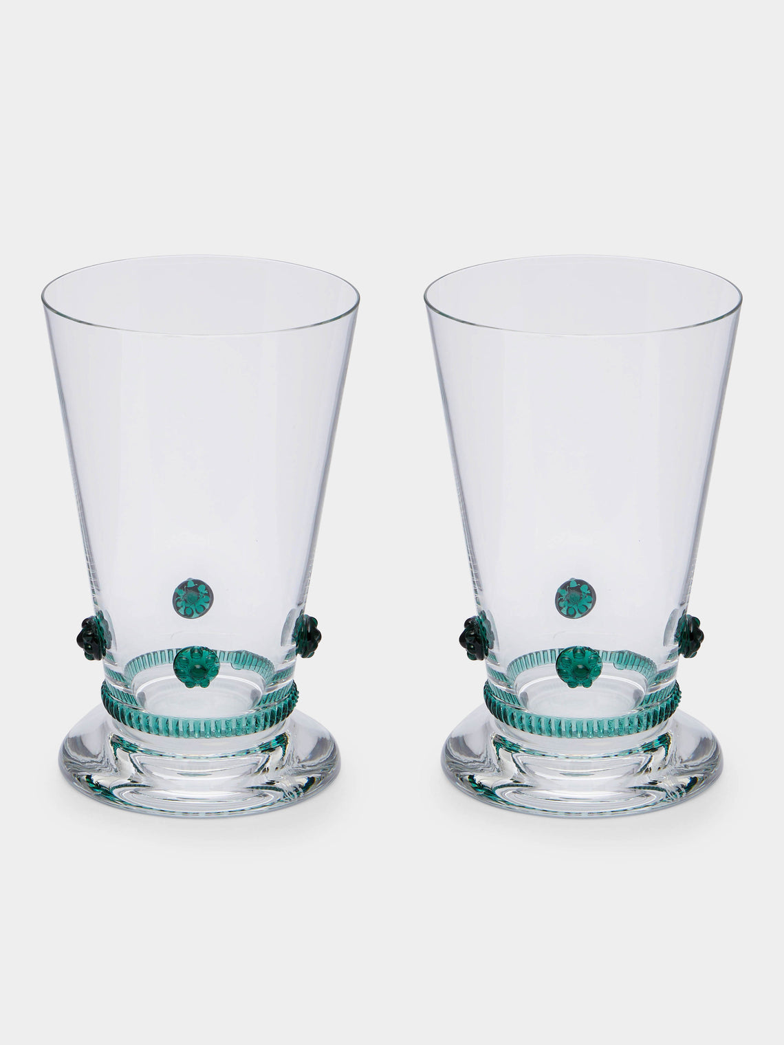 Theresienthal - Bacchus Hand-Blown Crystal Water Glass (Set of 2) - Green - ABASK 