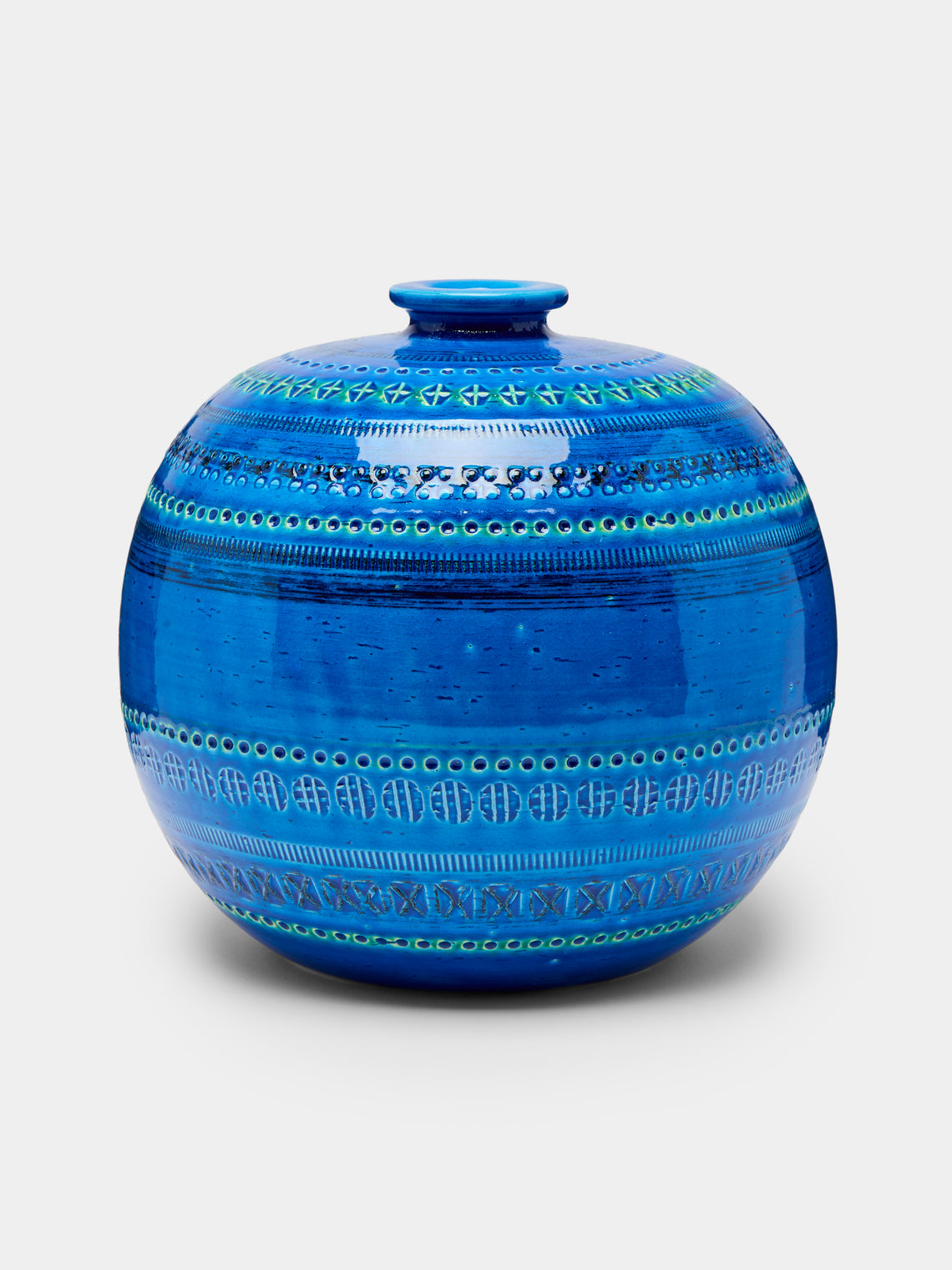 Bitossi Rimini Blue Collection Blue Rimini Blu Ceramic Vase (8.5in/22cm) by Bitossi Ceramiche | ABASK