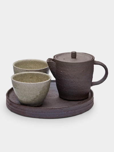 Ingot Objects - Ash-Glazed Ceramic Tea Set - Brown - ABASK - 