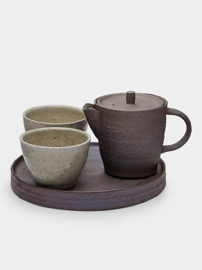 Ingot Objects - Ash-Glazed Ceramic Tea Set - Brown - ABASK - 