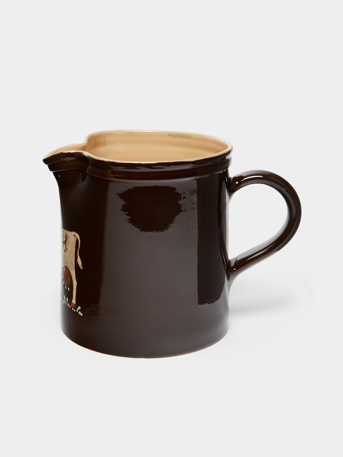 Cows Hand-Painted Ceramic Large Straight-Edge Jug