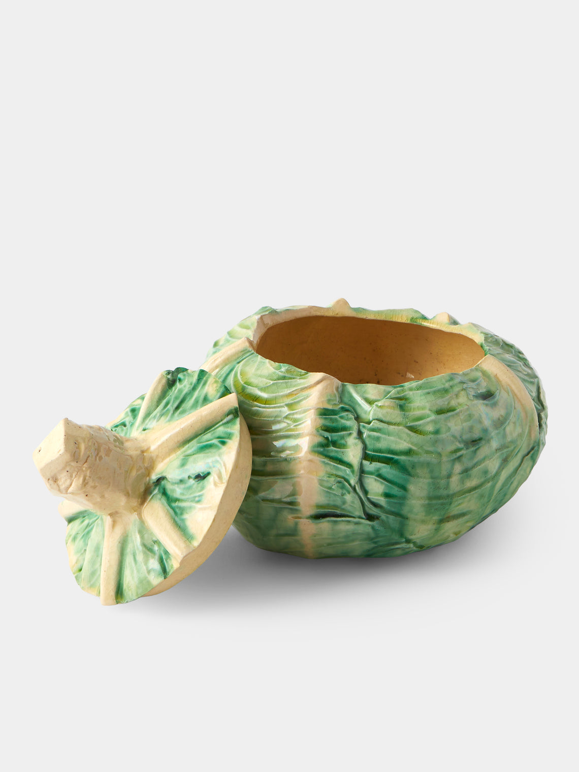 Antique and Vintage - 1940s Majolica Ceramic Serving Tureen - Yellow - ABASK