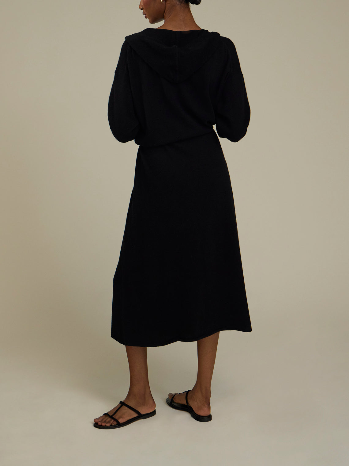 Ryan Roche - Cashmere Hooded Robe - Black - ABASK