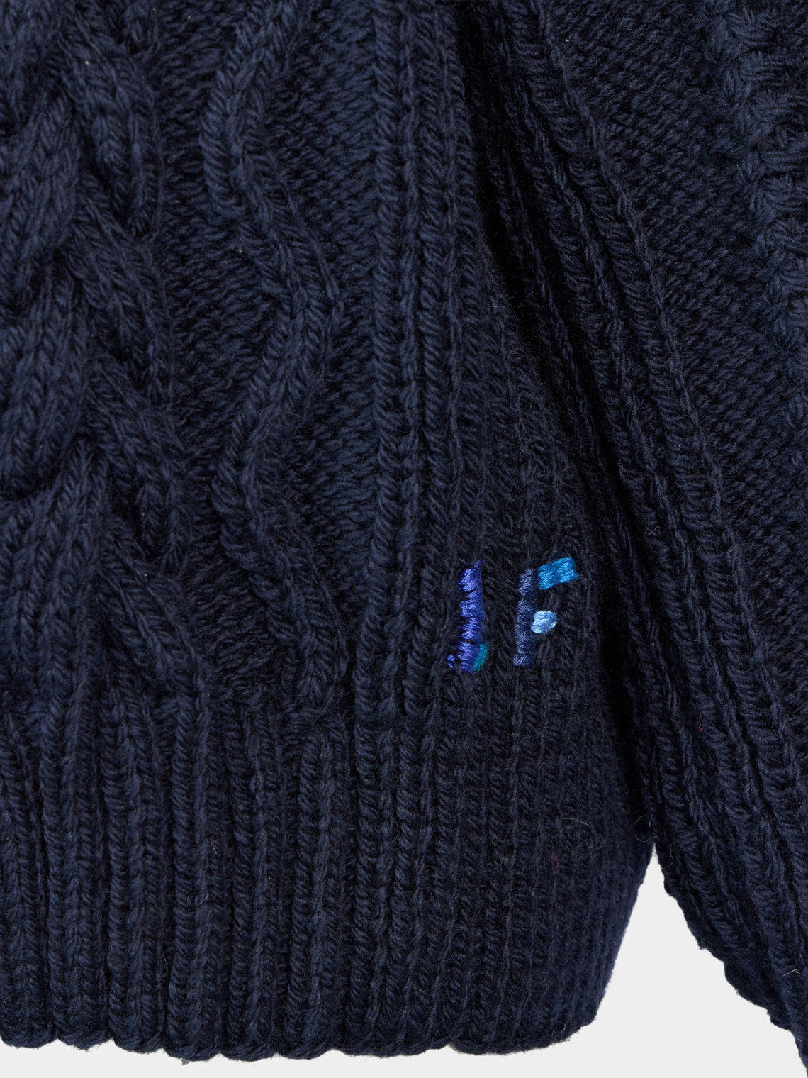 La Fetiche - Marianne Hand-Knitted Wool Sweater | Size: S - Navy - ABASK