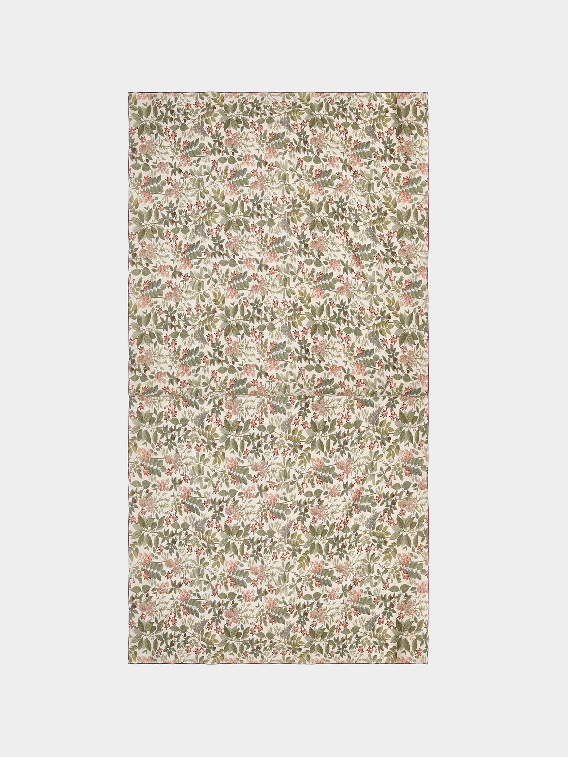 Borgo delle Tovaglie - Filo Sottobosco Embroidered Linen Rectangular Tablecloth (165.5in/4.2m) - Green - ABASK - 