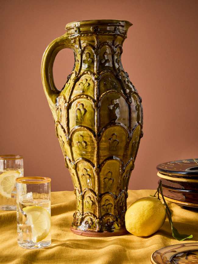 Fitch & McAndrew - Appliqué Slipware Jug - Green - ABASK