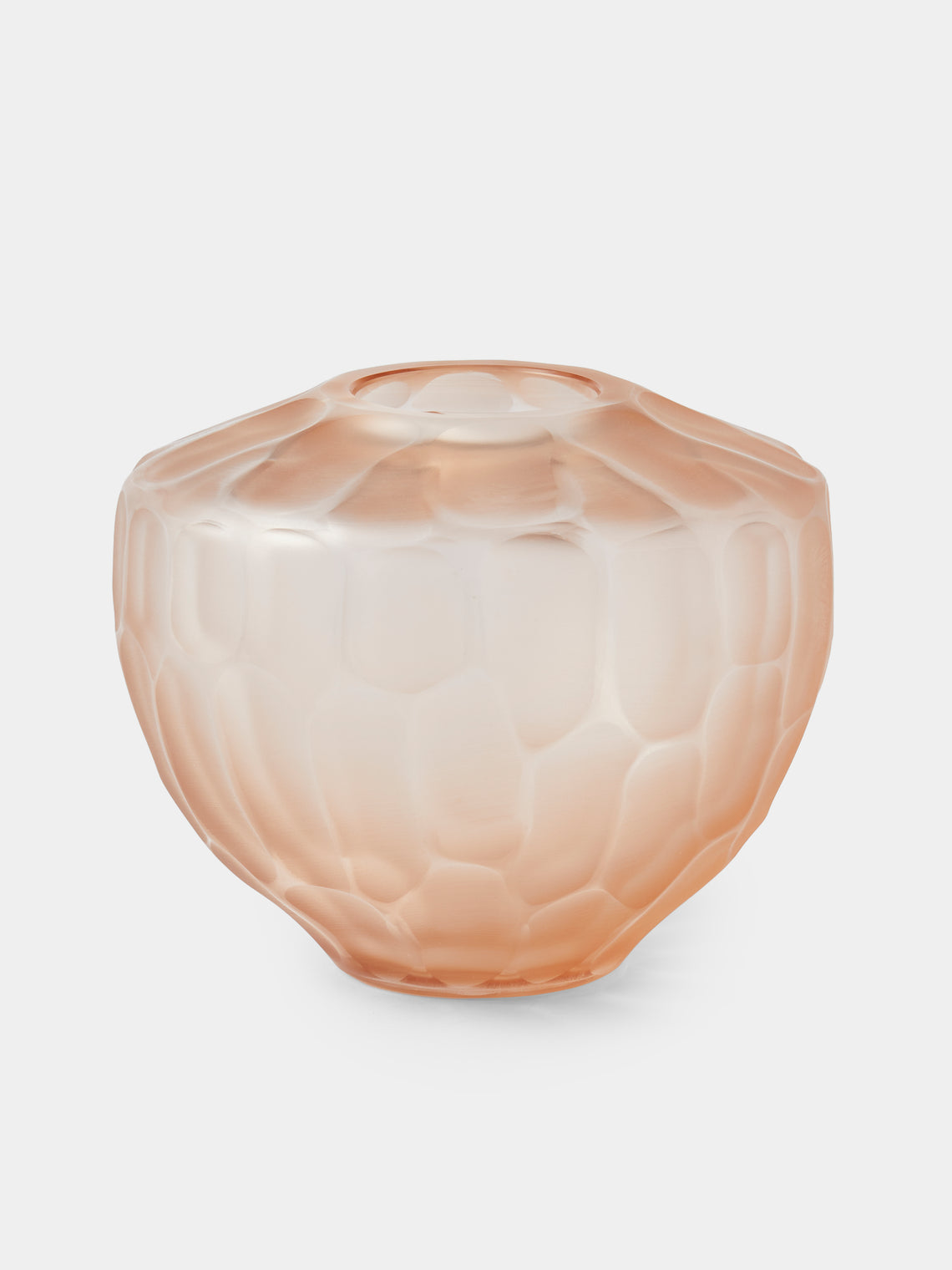 Micheluzzi Glass - Goccia Rose Bamboo Hand-Blown Murano Glass Vase (7in/17.5cm) - Pink - ABASK - 