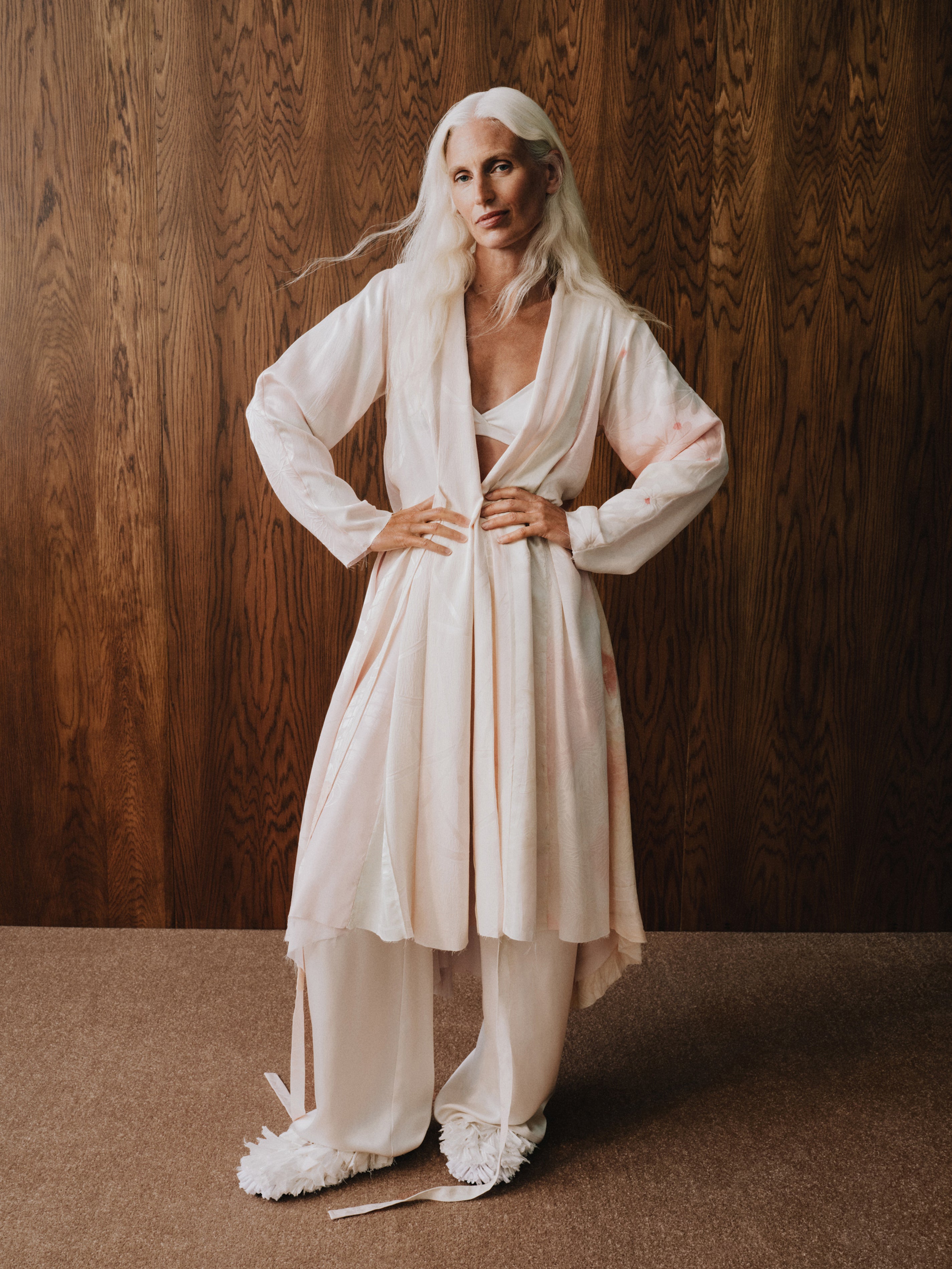 Pink Irregular Hand-Stitched Silk Robe by Considered Objects | ABASK