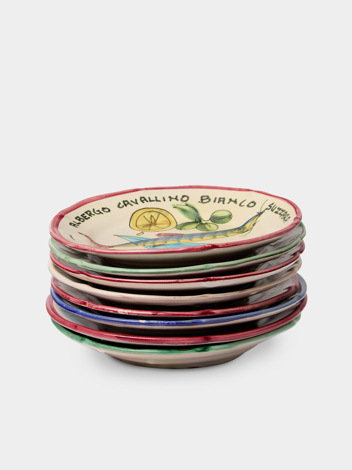 Antique and Vintage - Mid-Century Italian Ceramic Restaurant Plates (Set of 8) -  - ABASK
