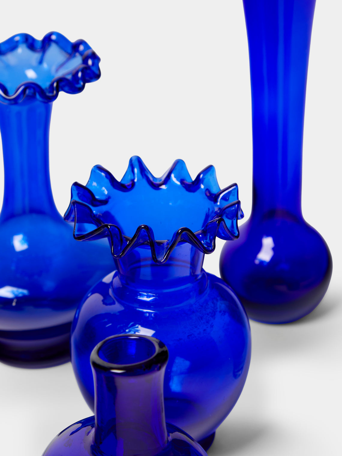 Antique and Vintage - Mid-Century Glass Bud Vases (Set of 8) - Blue - ABASK