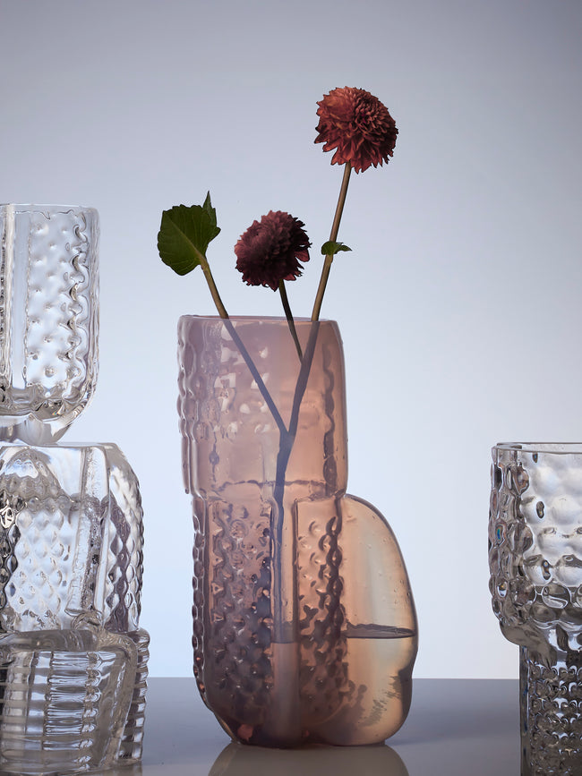 Hana Hillerová - Remix Hand-Blown Glass Vessel (12.5in/32cm) - Pink - ABASK