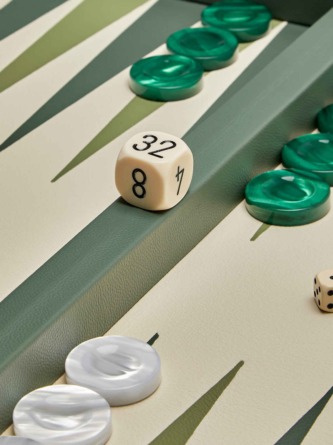 Geoffrey Parker - Leather and Acrylic Backgammon Set - Green - ABASK