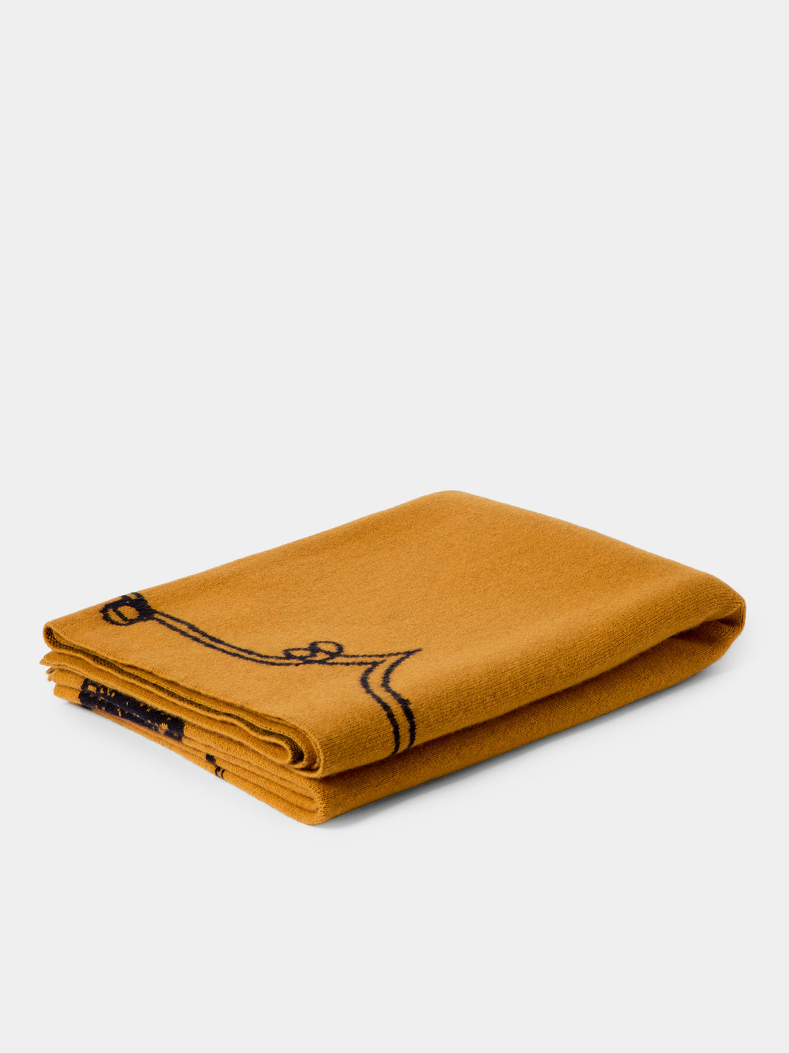Saved NY - Peter Reed Calligraphy Cashmere Throw (79in/2m) - Yellow - ABASK