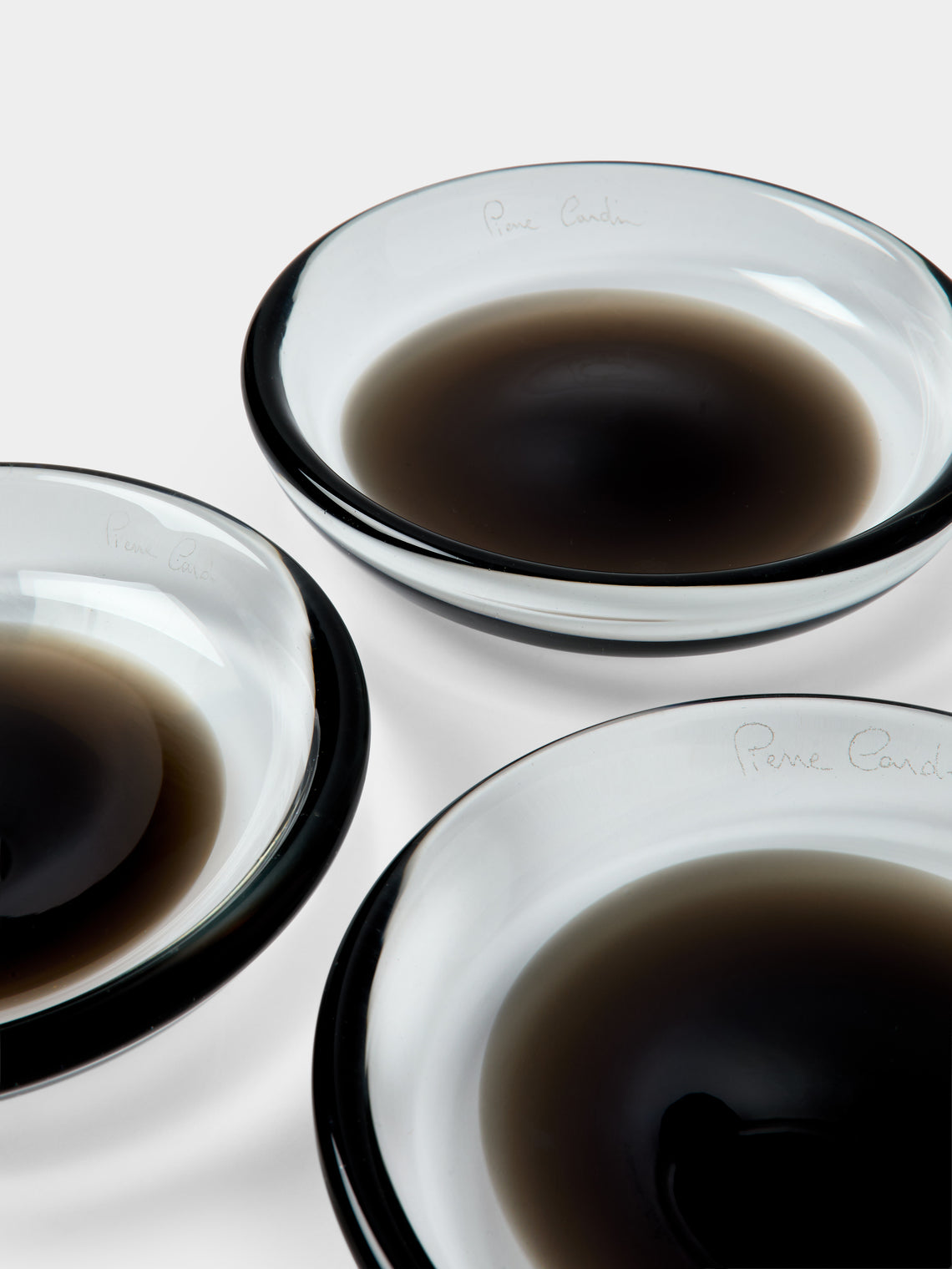 Antique and Vintage - | Set of 3 | 1970s Venini x Pierre Cardin Murano Glass Bowls - Clear - ABASK