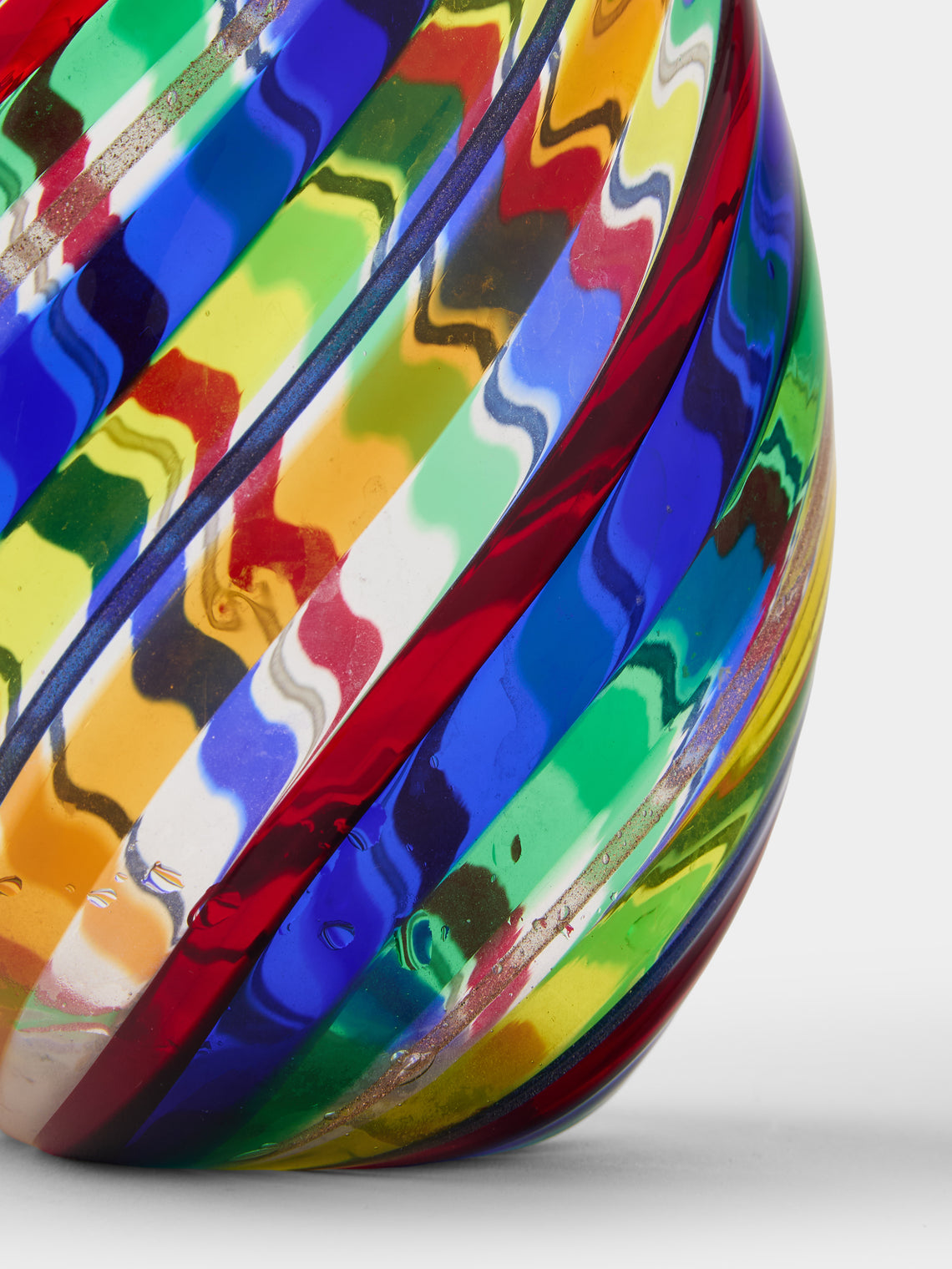 Antique and Vintage - 1970s Galliano Ferro Murano Glass Vase (6in/15cm) - Blue - ABASK