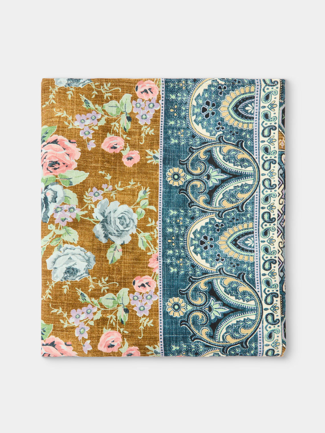D'Ascoli - Marley Printed Linen Rectangular Tablecloth (138in/3.5m) - Multiple - ABASK - 