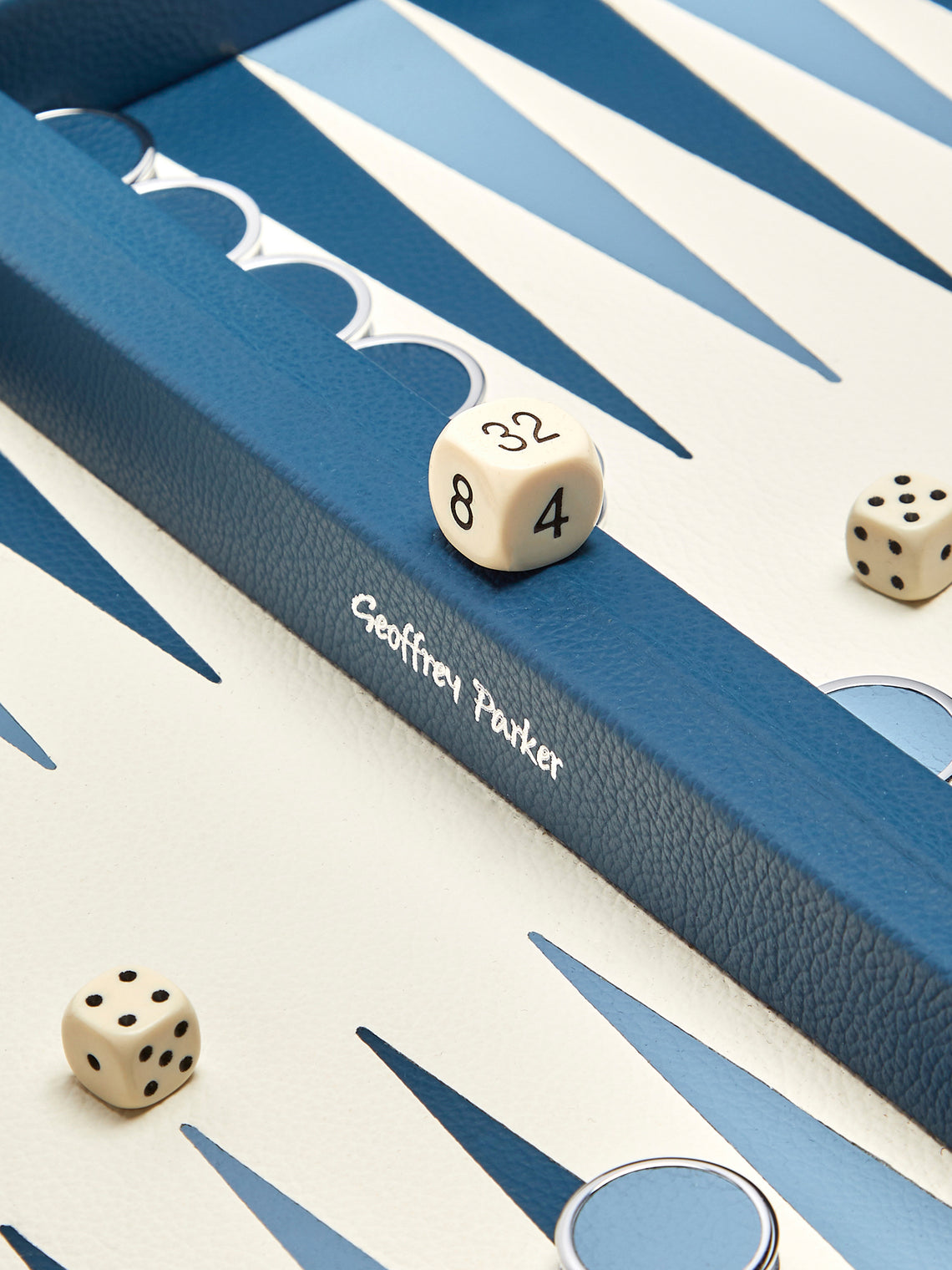 Geoffrey Parker - Leather Travel Backgammon Set - Blue - ABASK