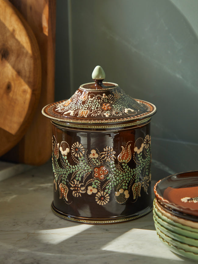 Poterie d’Évires - Flowers Hand-Painted Ceramic Large Jar -  - ABASK