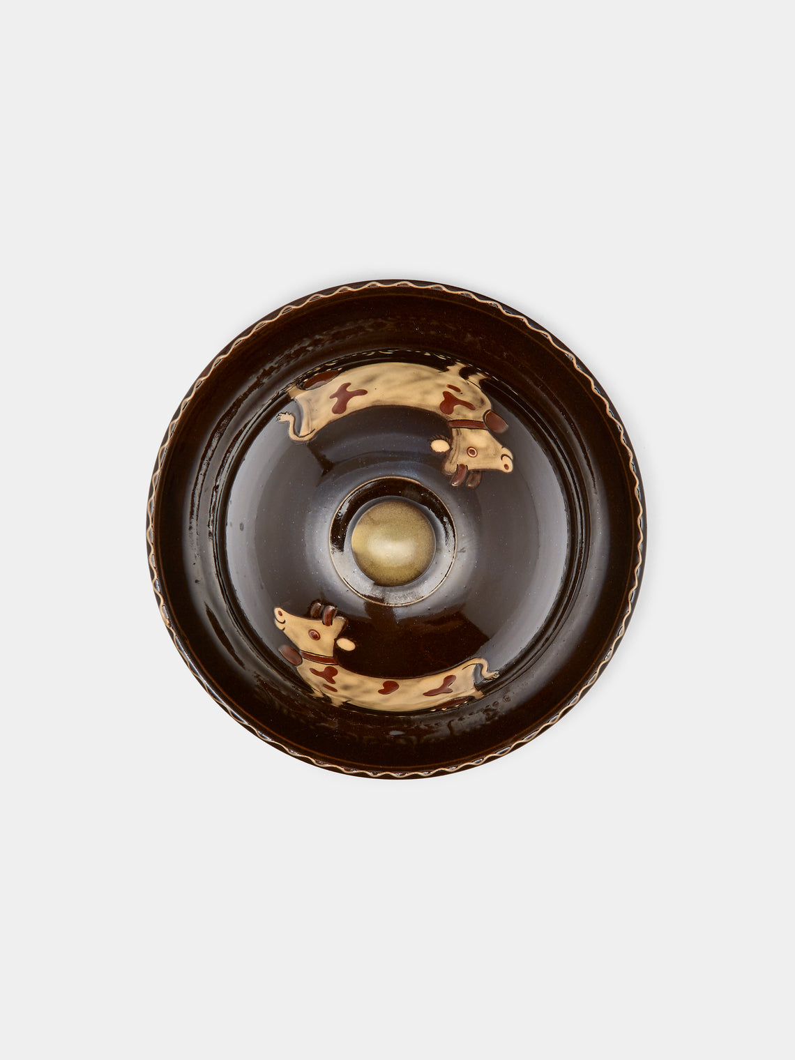 Cows Hand-Painted Ceramic Large Butter Dish