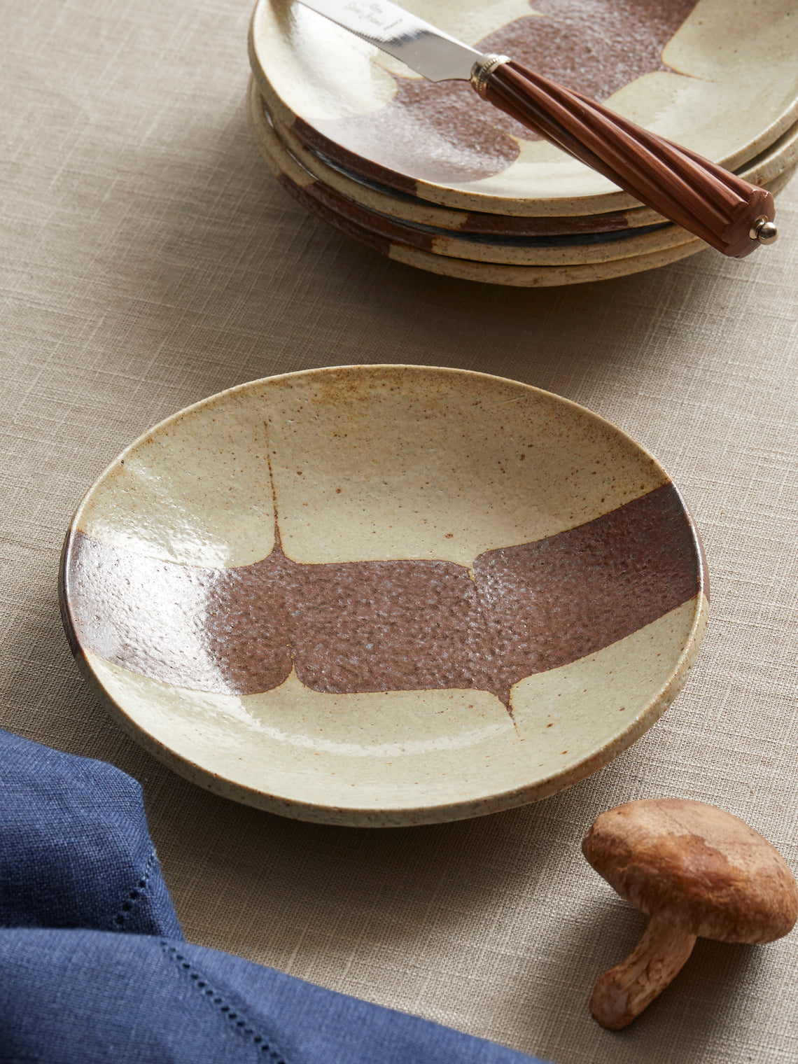 Makidani-gama - No. 1 Nerikomi Ceramic Plates – 6in/15cm (Set of 5) - Multiple - ABASK