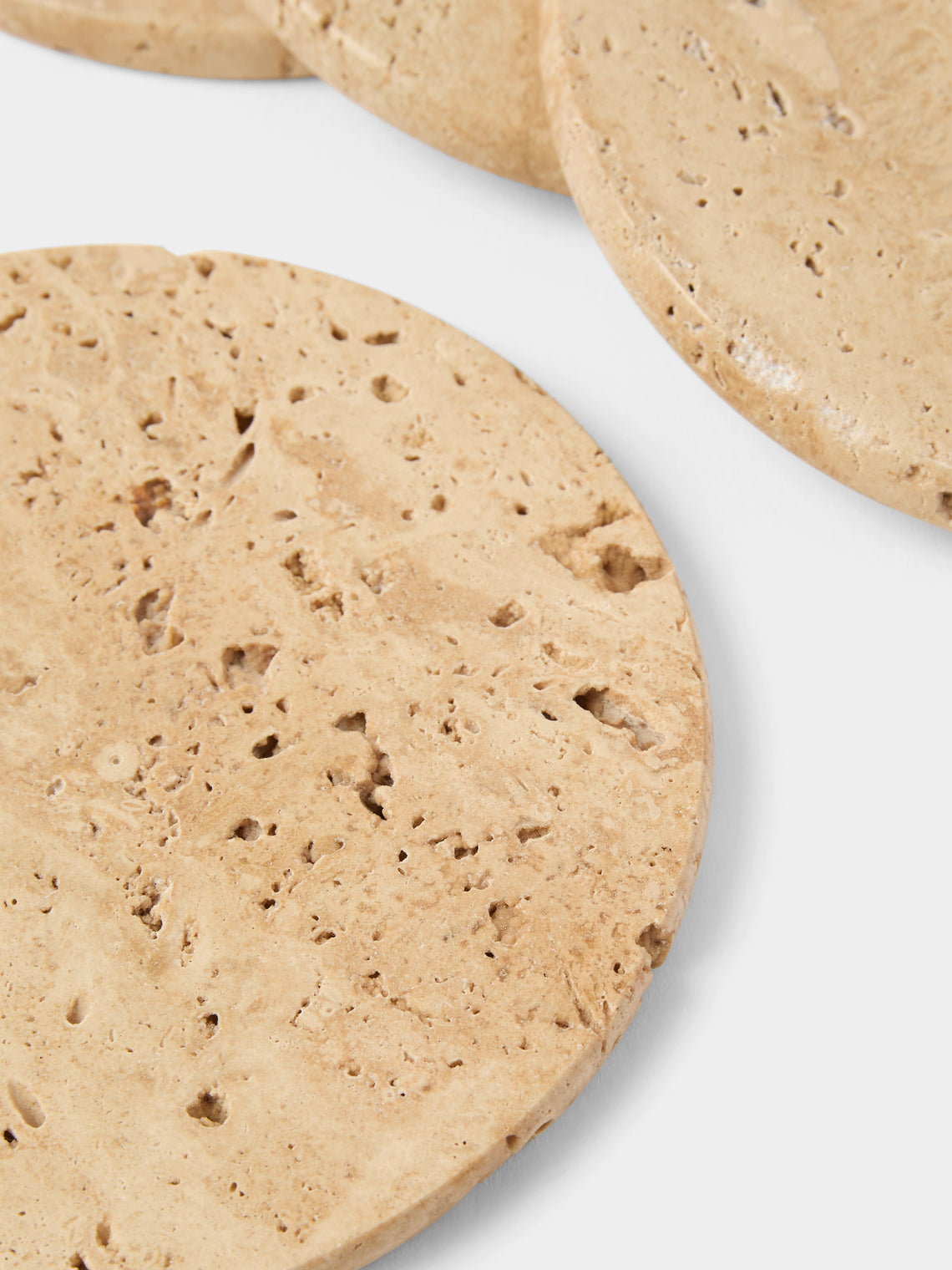 Anastasio Home - | Set of 4 | Oversized Marble Coasters - Beige - ABASK