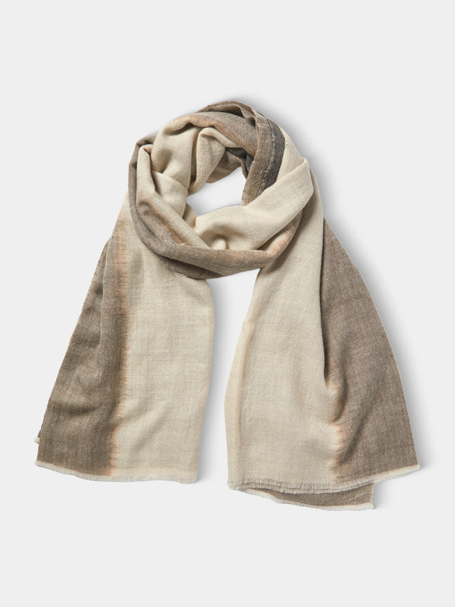 Me & K - Ikat Cashmere Ombré Scarf - Beige - ABASK - 