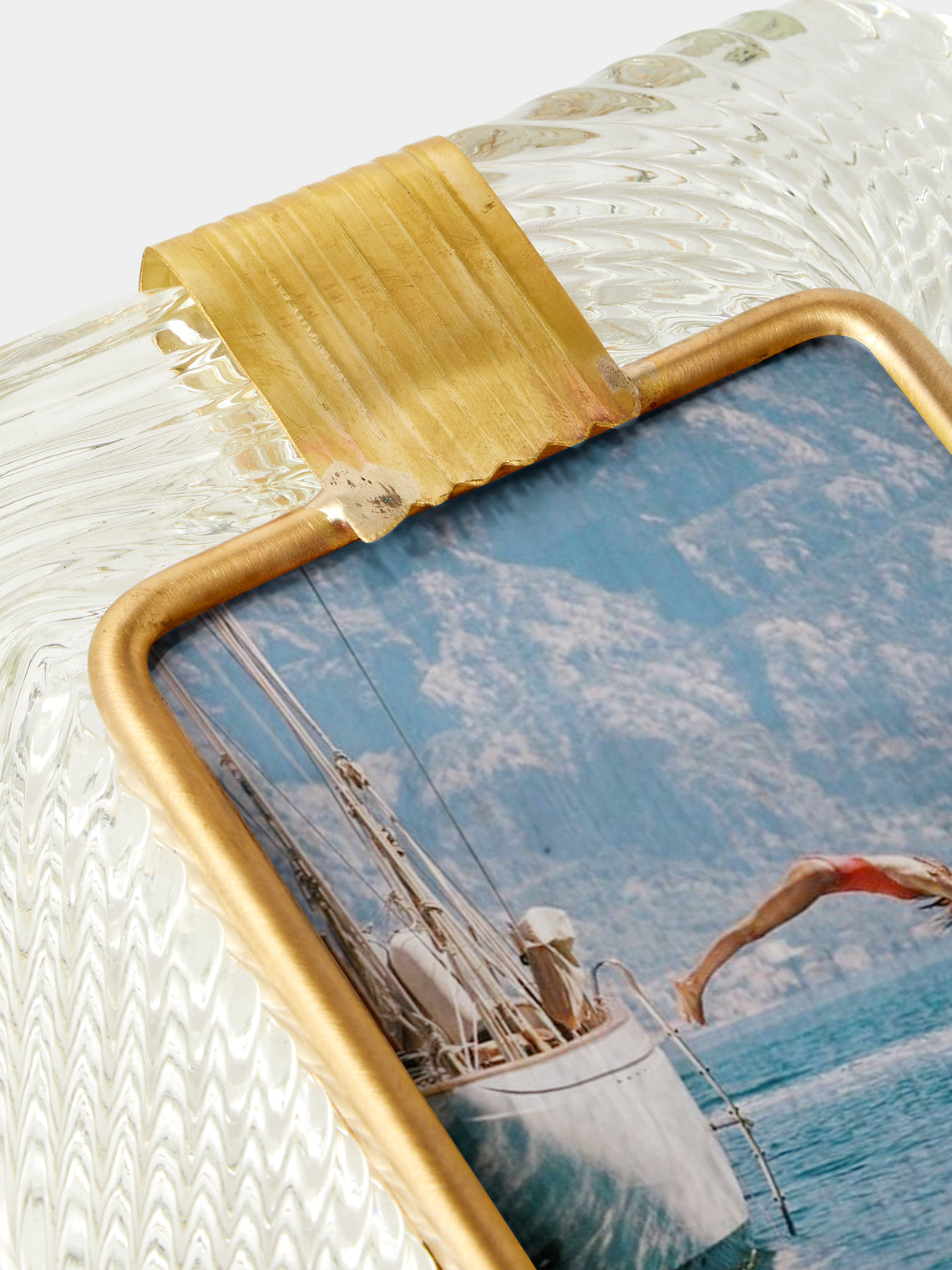 Antique and Vintage - 1960s Murano Glass Photo Frame (7x9") - Clear - ABASK