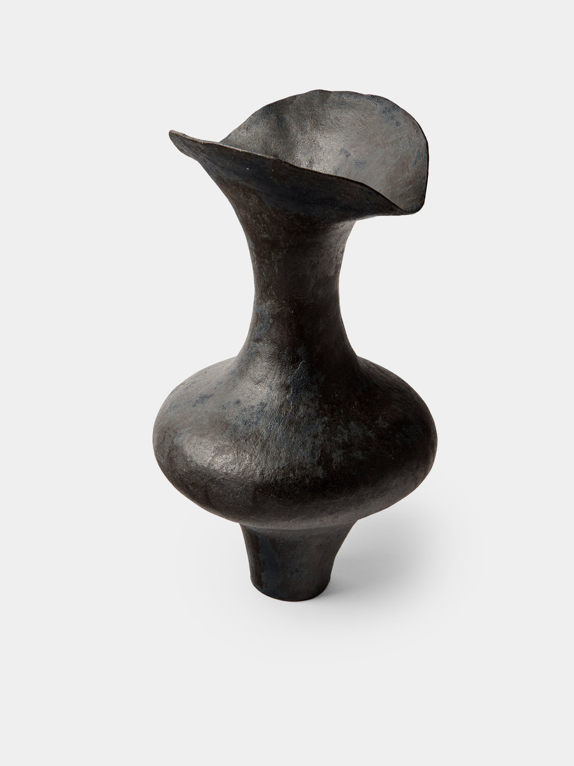 By Raffaella - Flora III Hand-Coiled Stoneware Vase (12in/30cm) - Black - ABASK
