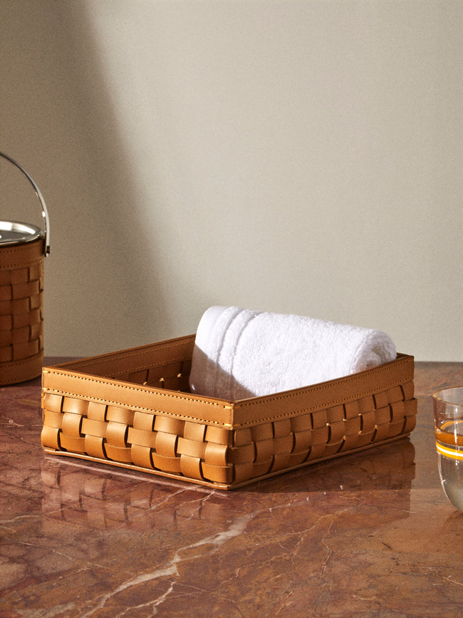 Riviere - Barcelona Water-Resistant Leather Low Basket - Tan - ABASK