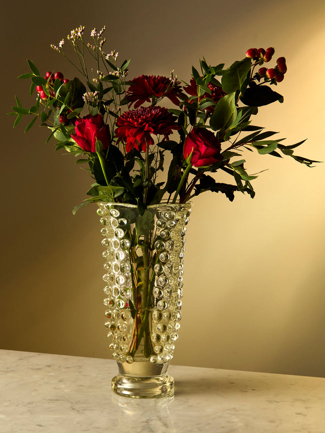 Antique and Vintage - 1930s Ercole Barovier Glass Vase (12in/30.5cm) - Clear - ABASK