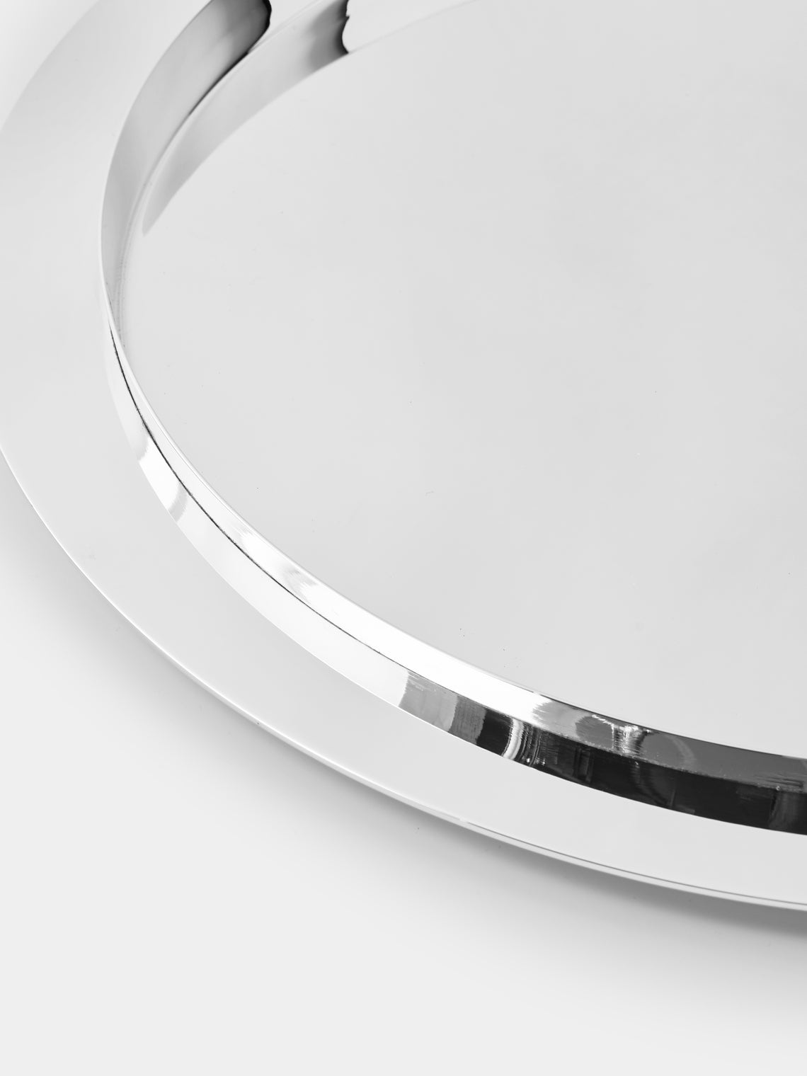 Ercuis - Escapade Saturne Silver-Plated Round Tray (15in/38.5cm) - Silver - ABASK
