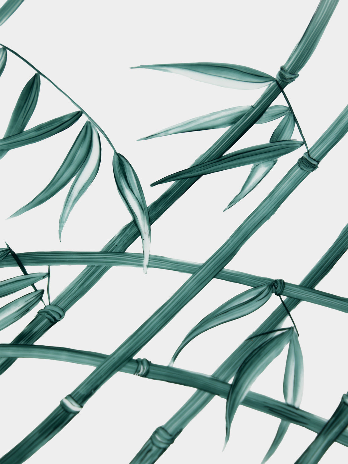 Marie Daage - Jardin d'Arashiyama Hand-Painted Porcelain Oval Platter - White - ABASK