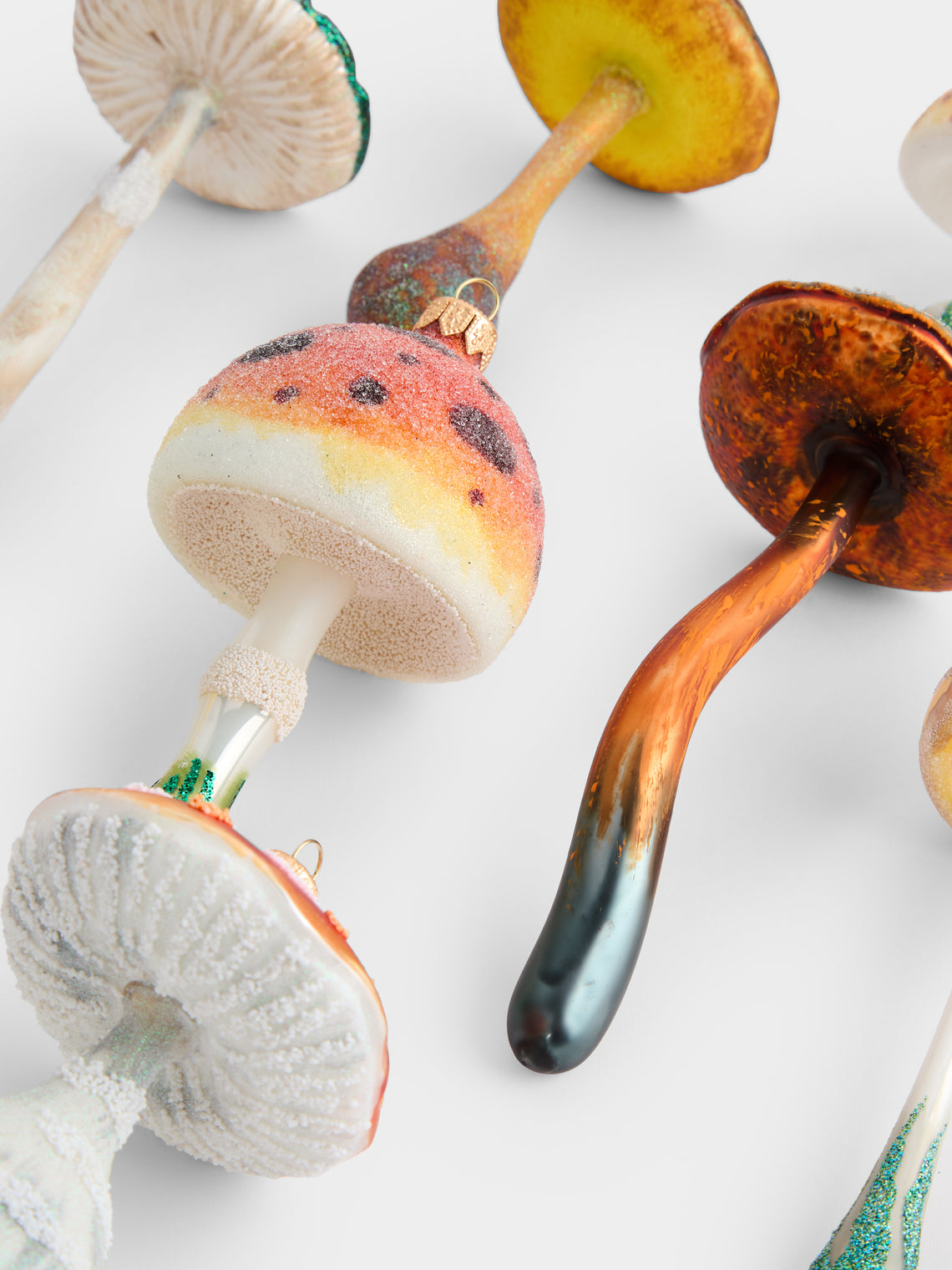 ABASK Decorations - Psychedelic Mushrooms Hand-Blown Glass Baubles (Set of 8) - Multiple - ABASK
