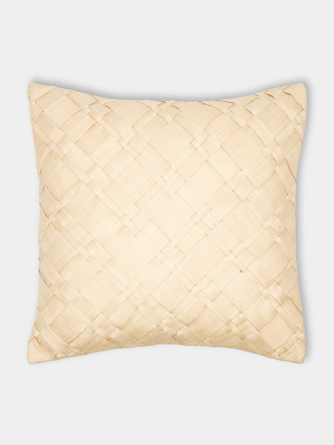 Kubo Curated - Pandan Weave T'nalak Cloth Cushion (19.5in/50cm) - Natural - ABASK - 